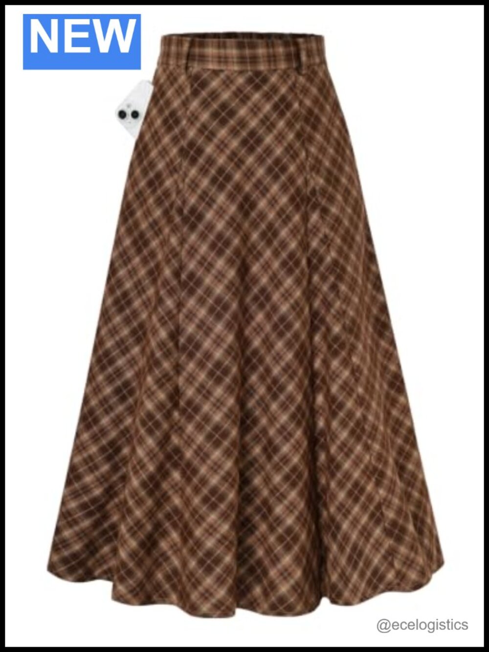 Kate K Midi Skirt High Waist A Line with Pockets